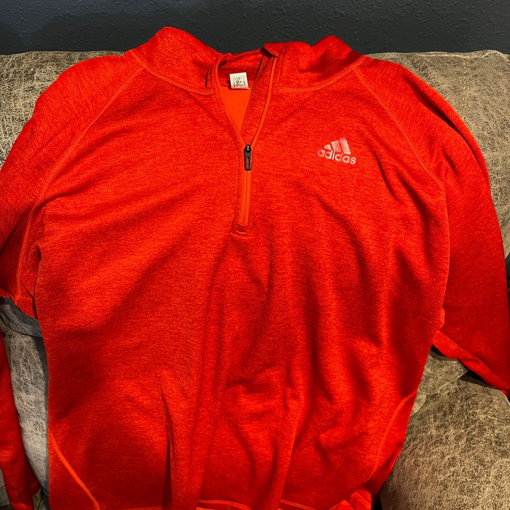 Red/Orange Adidas 2XL quarter zip fleece